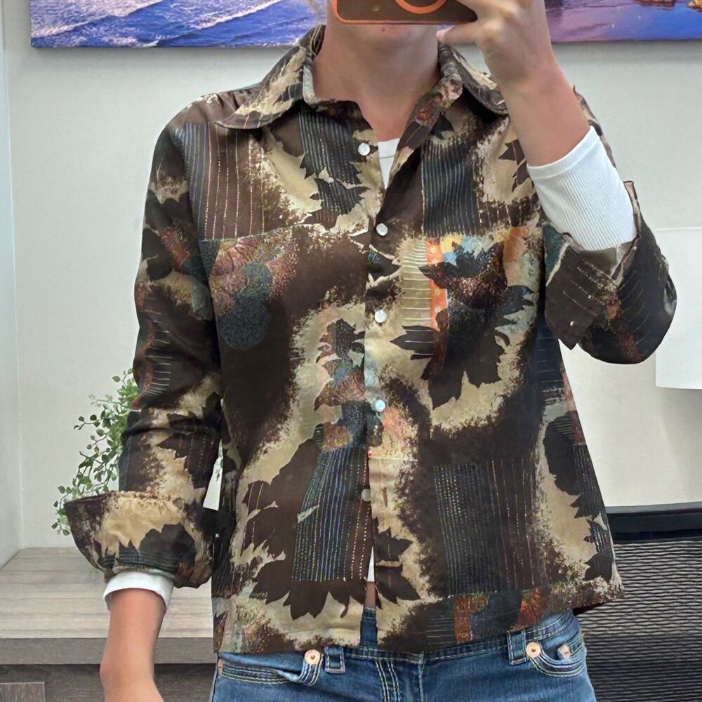 K-Mart Vintage Satisfaction Always Button Up Brown 38 EUC